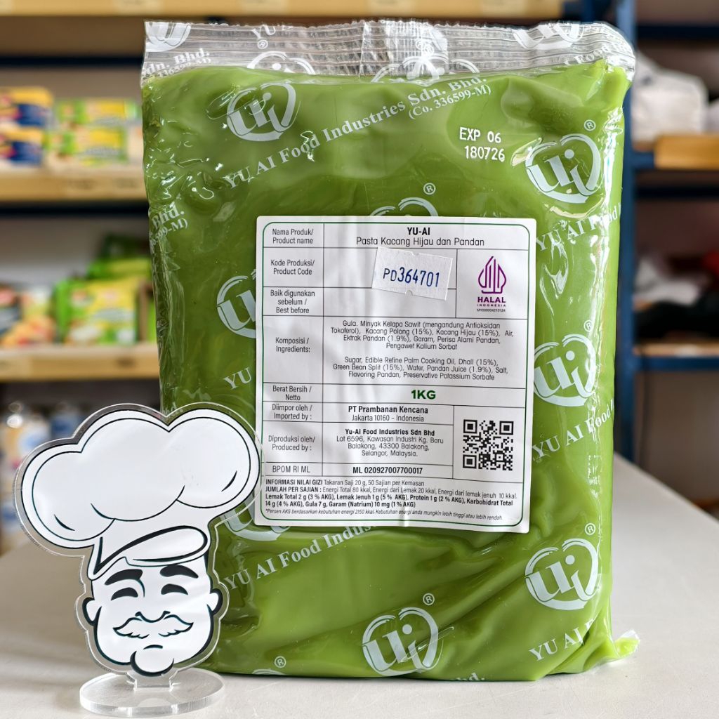 Yu Ai Kacang Hijau & Pandan 1Kg / Pandan & Kacang Hijau Yu-Ai 1Kg / Pasta Kacang Hijau Dan Pandan Yu