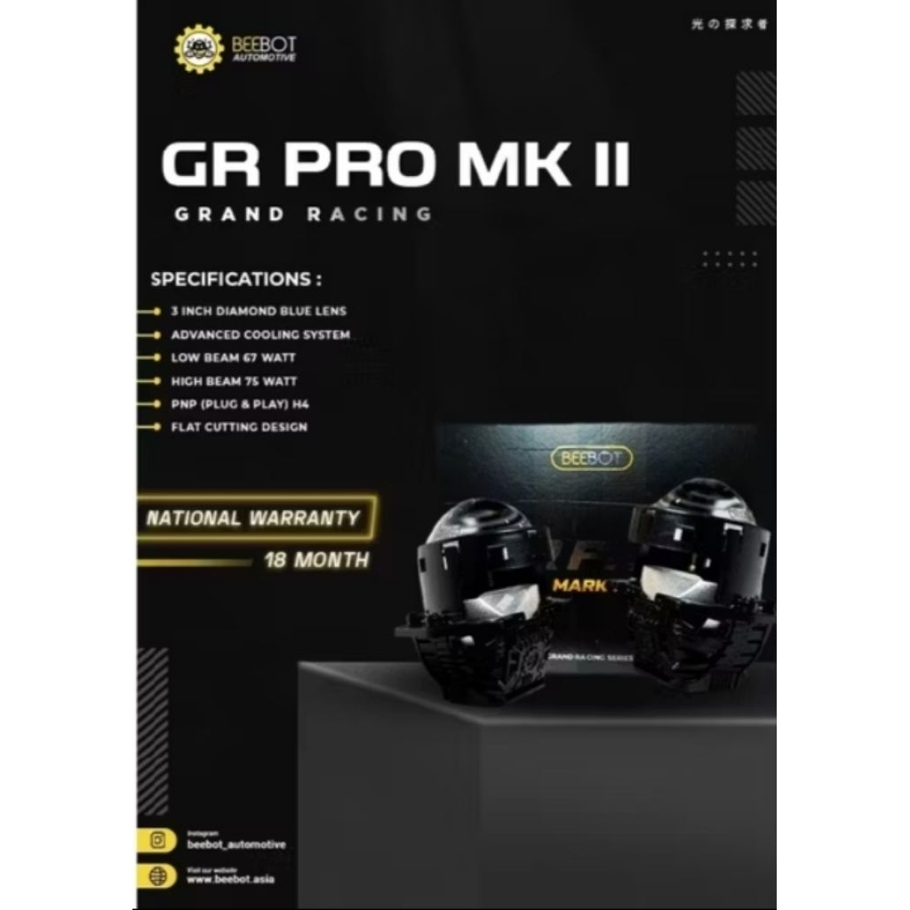 BEEBOT PROJ HEADLAMP GR PRO MK 2 –  3 inch PNP