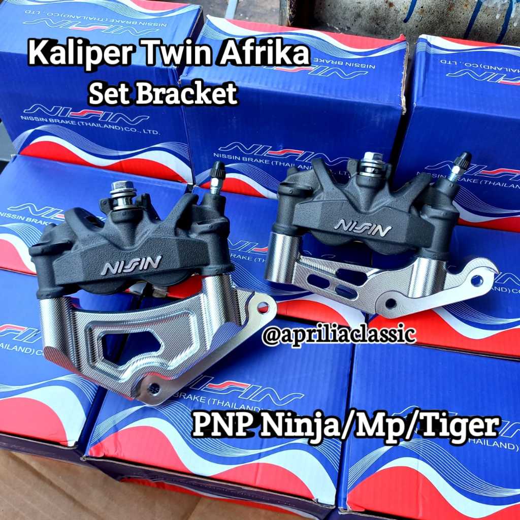 Kaliper Twin African Nissin Twin Africa Set Breket Ninja Megapro Kaliper Twin Afrika Set Bracket CNC