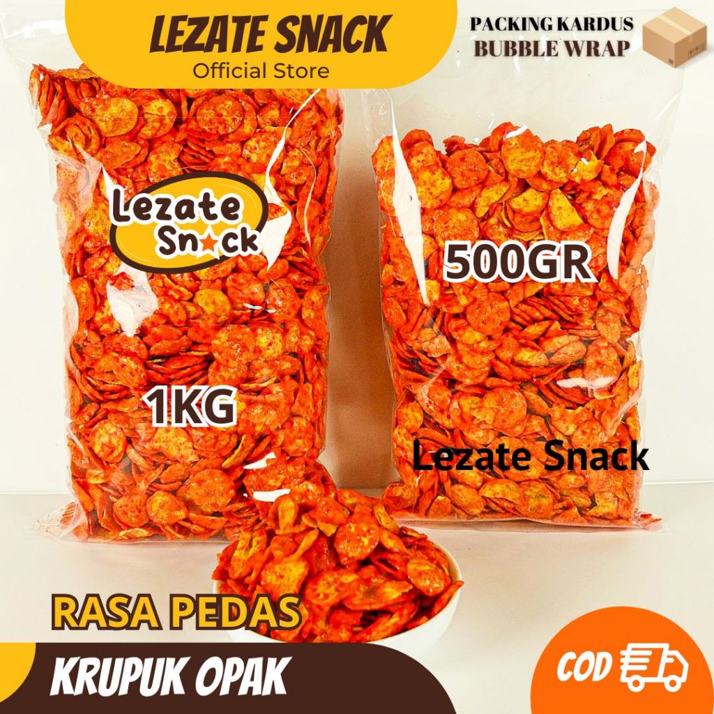 Opak Medan Mini 1KG Rasa Pedas Kiloan Murah Renyah / Opak Singkong Pedas Manis Balado Opak Koin Ment