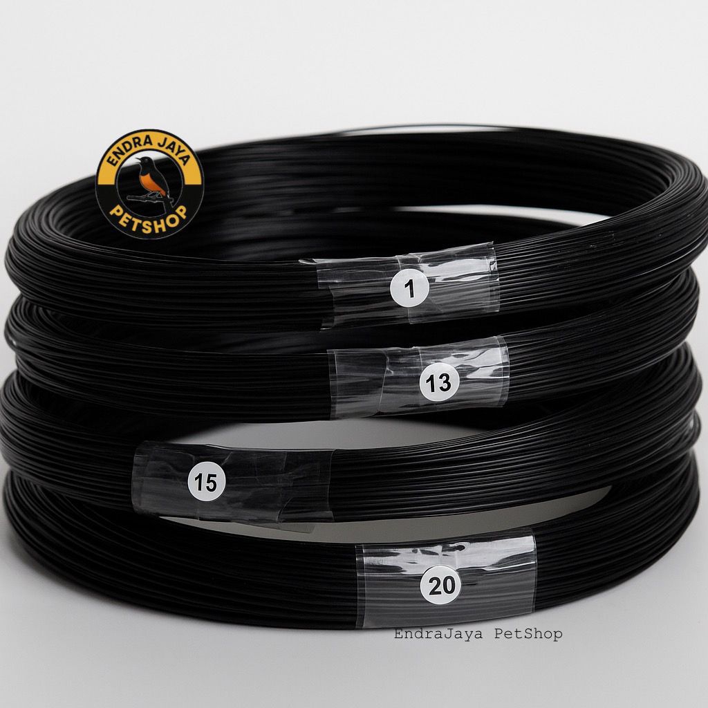 RUJI FIBER HITAM 1MM 1.3MM 1.5MM 1.8MM 2MM RUJI SANGKAR BURUNG KWALITAS