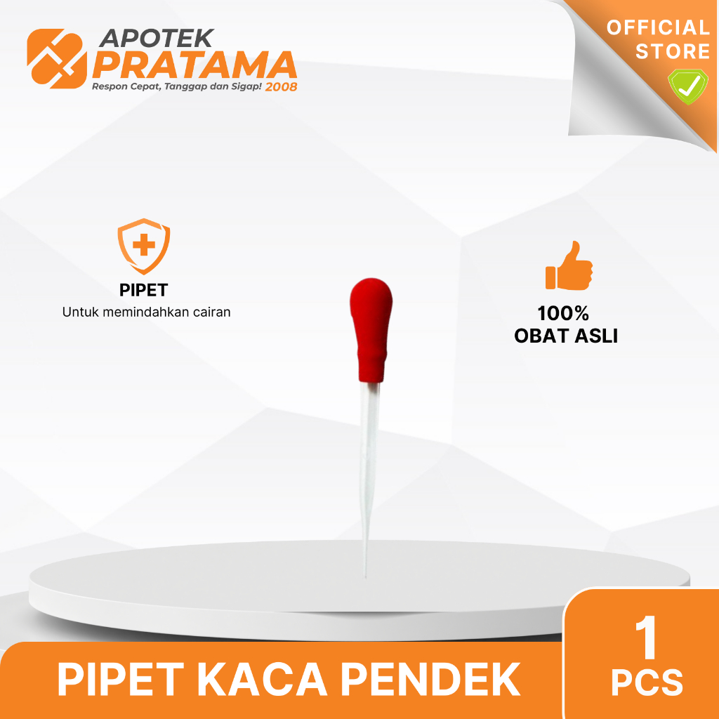 PIPET PENDEK KACA / PIPET KACA