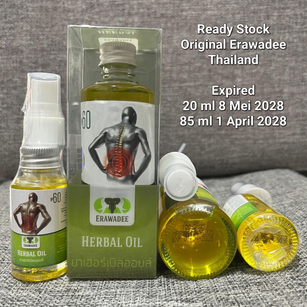 Erawadee 60 Herbal Oil Original Erawadee Thailand / Erawadee Herbal Spray No. 60 85 ml / 20 ml Origi