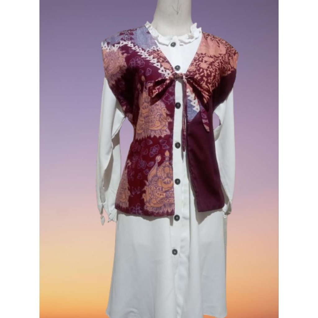 vest batik modern, vest wanita, vest wanita modern, vest wanita jumbo, vest wanita vintage,vest wani
