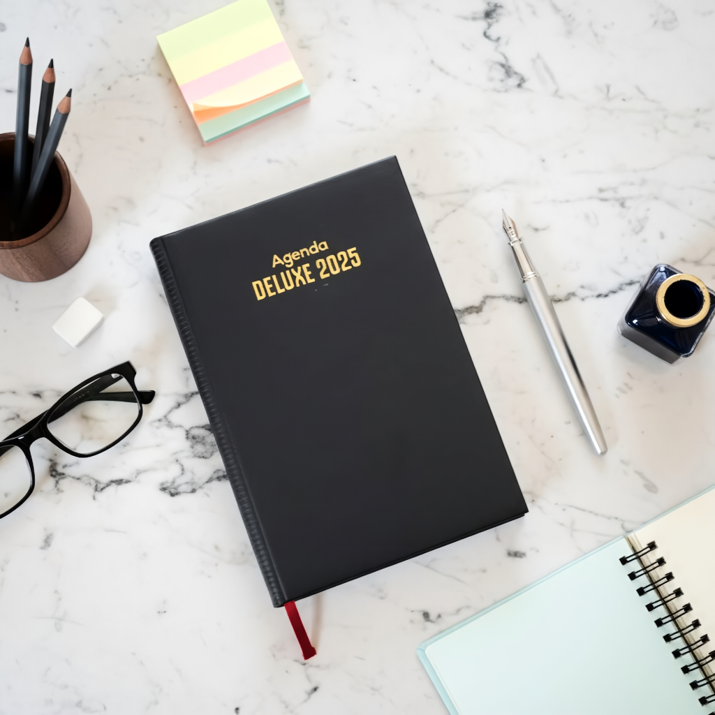 Buku Agenda Tahunan 2025 Deluxe Kertas Kuning / Buku Diary / Buku Jurnal / Buku Tahunan