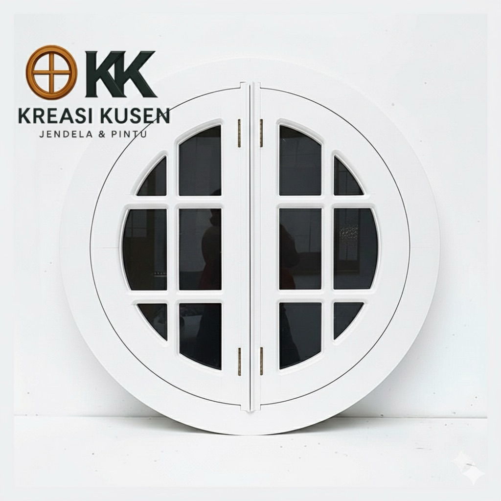 Jendela Bulat Aetestics • Kusen Jendela Bulat Bahan Kayu Jati