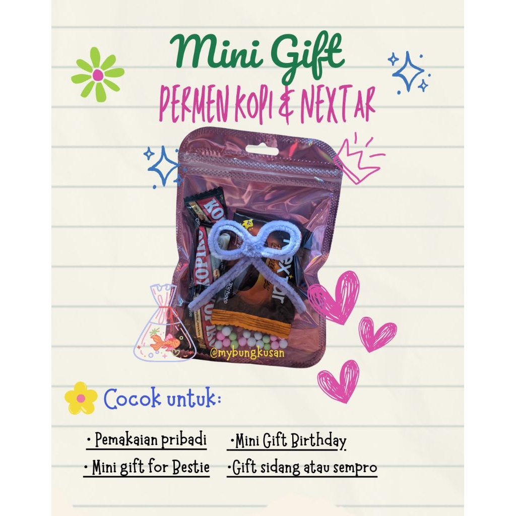 Mini Gift Snack Permen Kopi&Nextar Hologram || Hempers Ulang tahun, wisuda, perpisahan