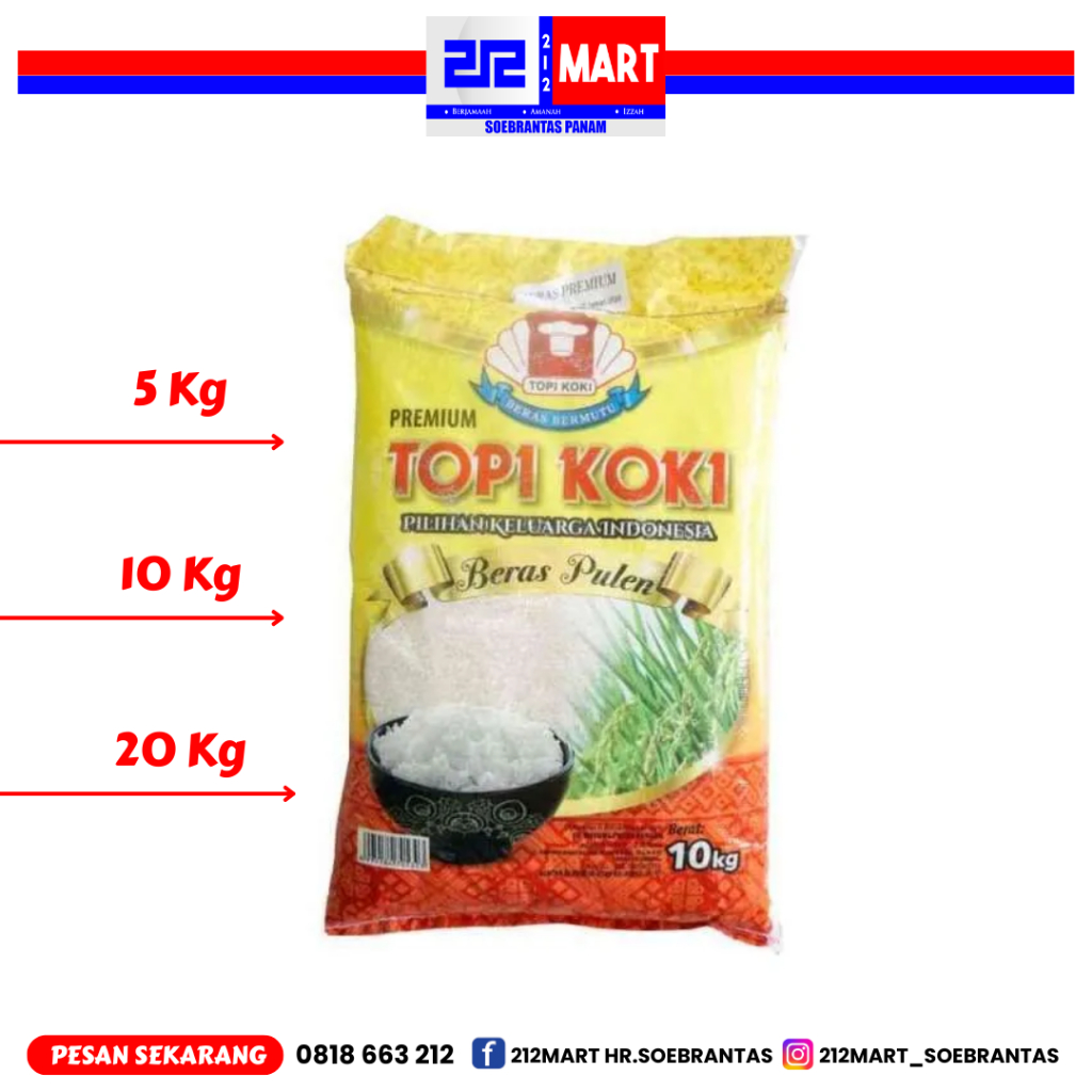 BERAS TOPI KOKI 10KG (BERAS PULEN)