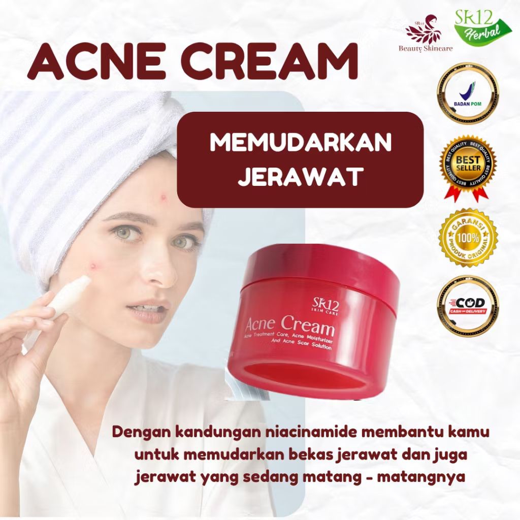 SR12 Paket Perawatan Jerawat | Acne Cream & Acne Totol – Bantu Redakan Jerawat & Lindungi Kulit