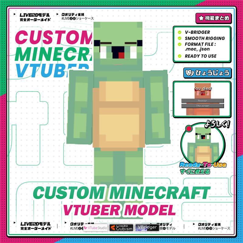 VTuber Custom Minecraft | Design + Rigging | VTuber Commission | Live2D Model | Jasa Karakter VTuber