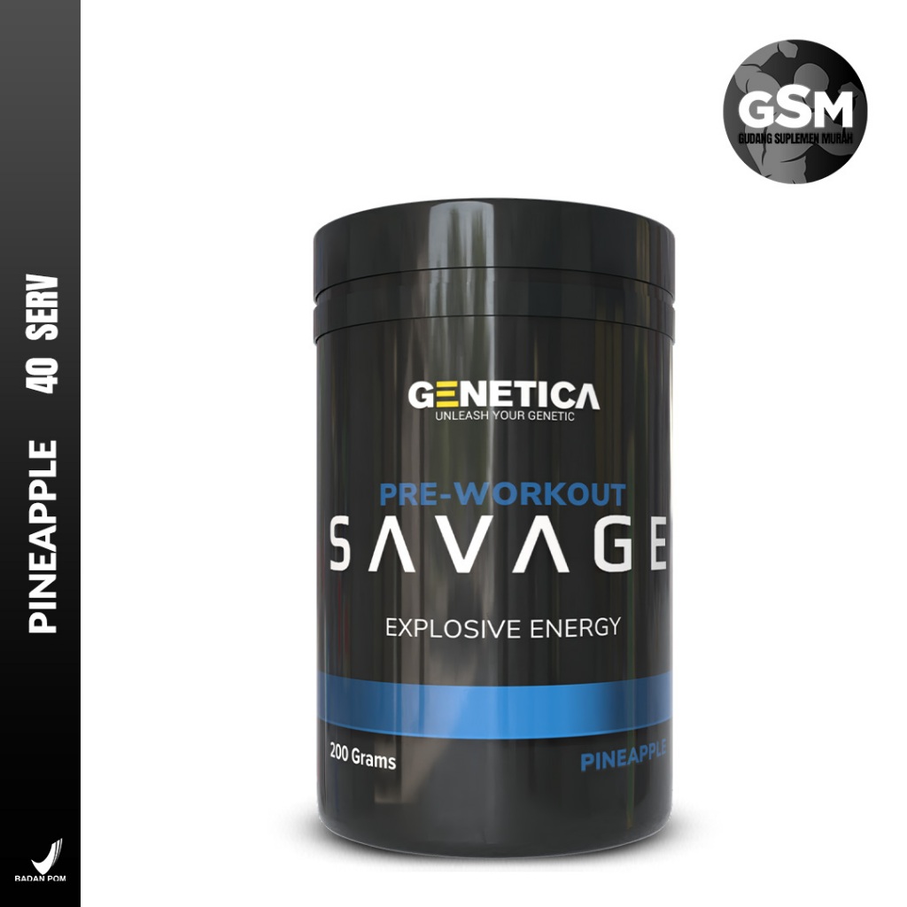 Genetica Savage Pre Workout PWO 40 Serving Suplemen Gym