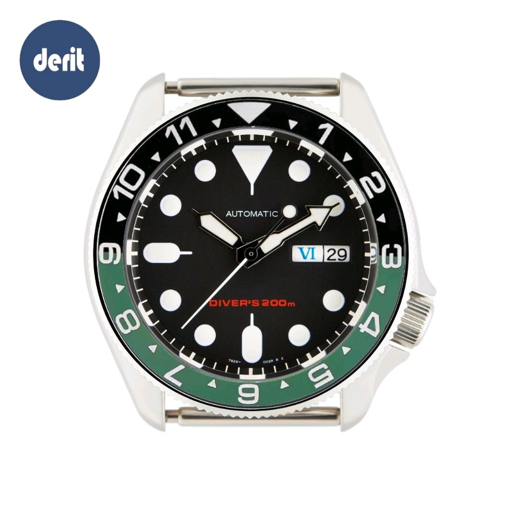 Bezel Insert SKX007 / SRPD Ceramic Hitam Hijau Sprite SKX009 Lingkaran Casing SKX