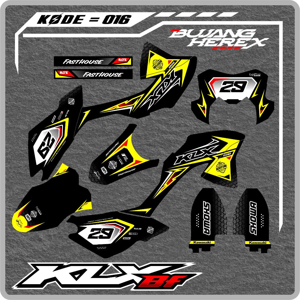 Decal Sticker Motor KLX 150 BF Extreme Fullbody - Stiker KLX BF Extreme Desain Simpel Keren BHS.016