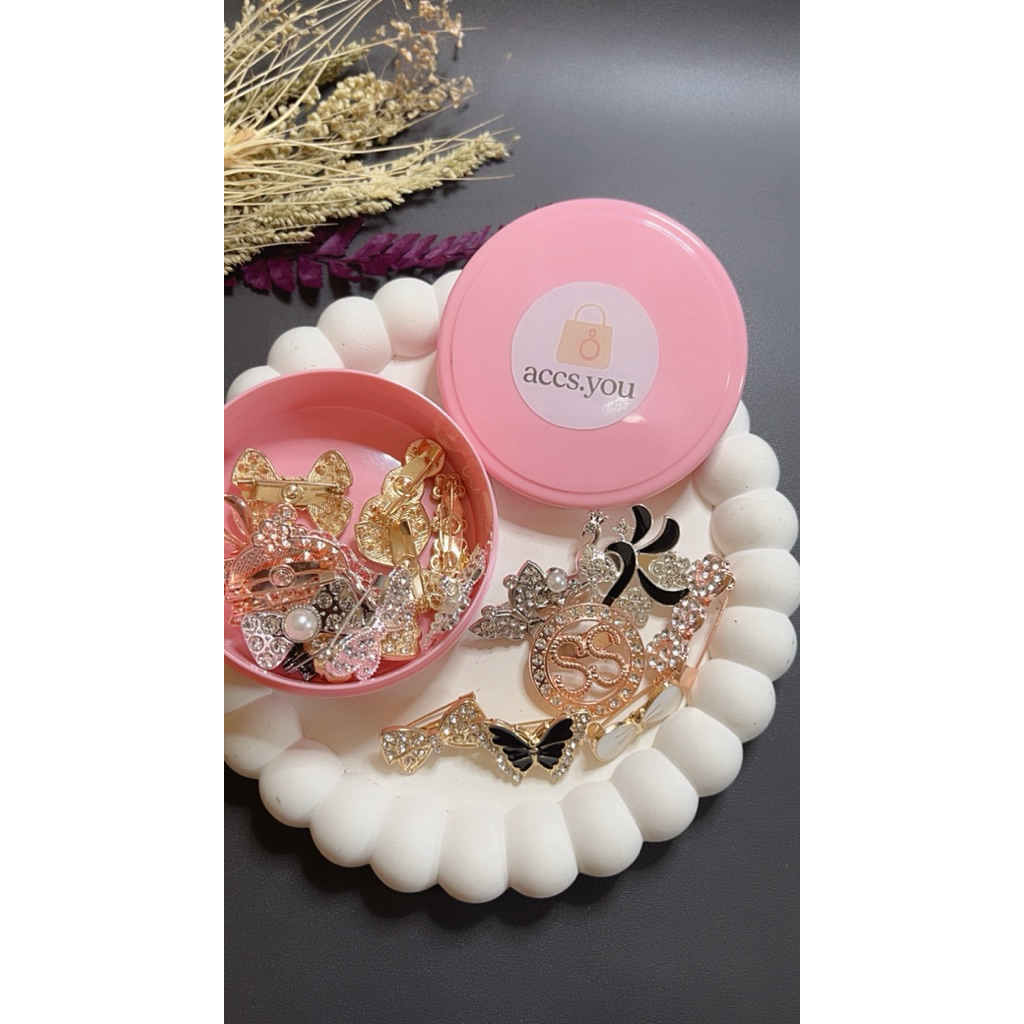 Paket 20pcs Bros dagu mini/ bros kecil/ tuspin hijab