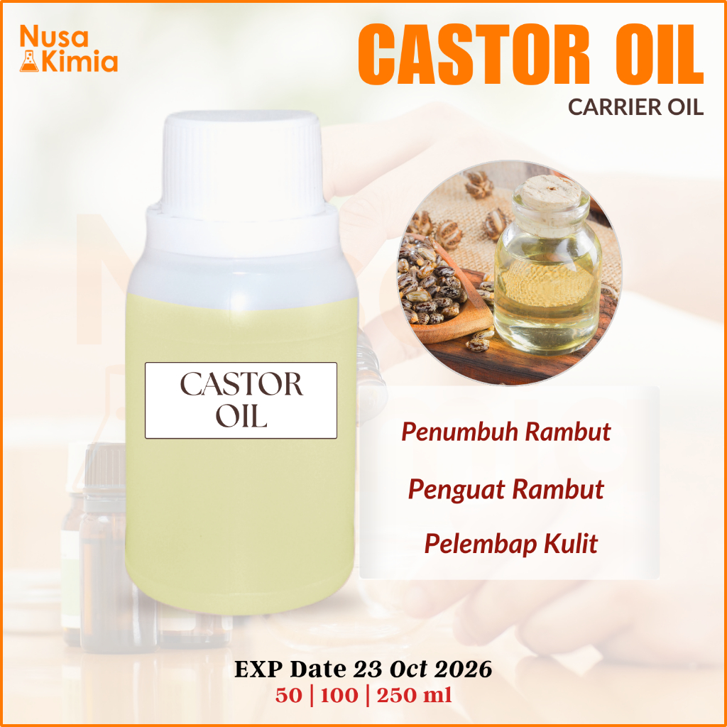 Castor Oil - Carrier Oil Minyak Jarak - Penumbuh & Penguat Rambut - Pelembap Kulit