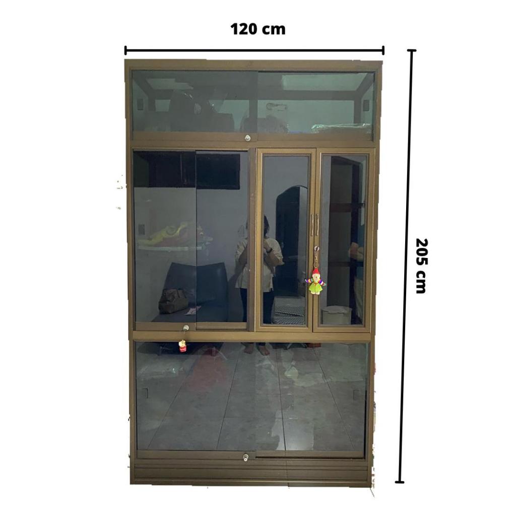 BIG SALE LEMARI ALUMUNIUM FULL ALUMINIUM DAN KACA  JUMBO SURABAYA BEKAS