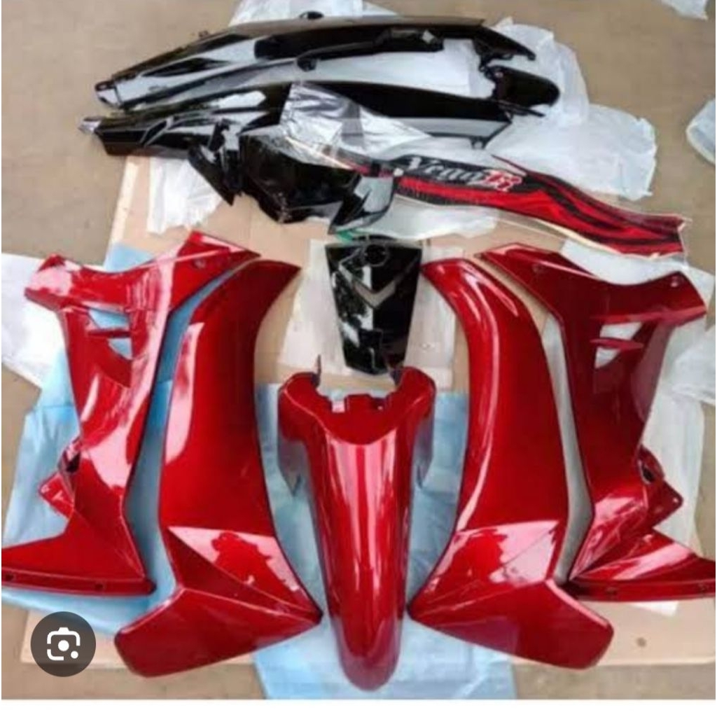 Cover body full set vega r new warna hitam & merah kendy