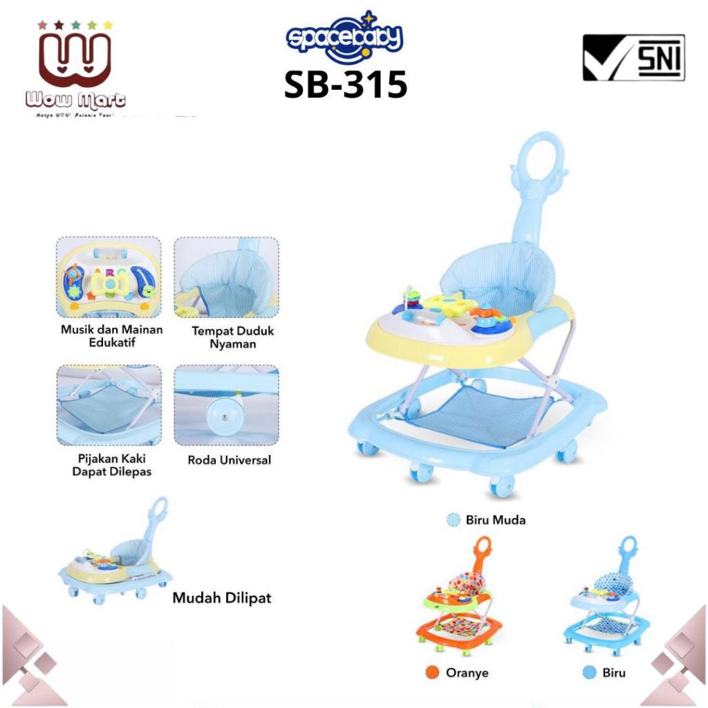 SB 315 Spacebaby Baby Walker // Alat Bantu Berjalan Anak Walker Musik Mainan // Sb-315