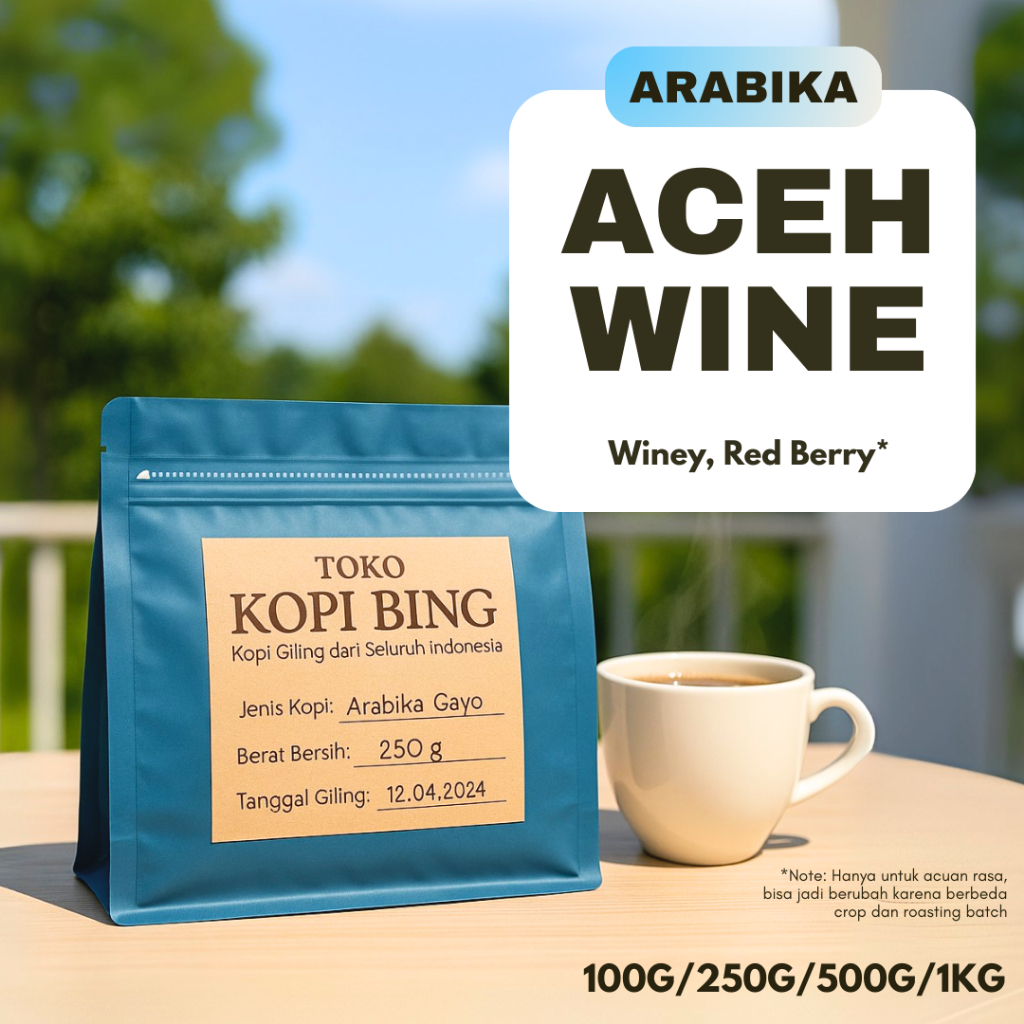 Kopi Bing Arabika Aceh Gayo Wine. Kopi Anggur