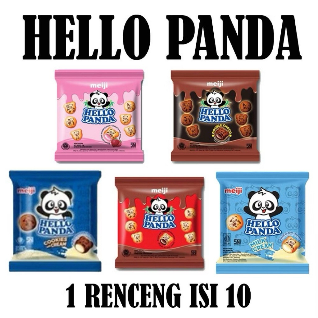 HELLO PANDA 10GR [1 RENTENG = 10 PACK] / MEIJI HELLO PANDA / SNACK JADUL / SNACK ENAK / SNACK RENYAH