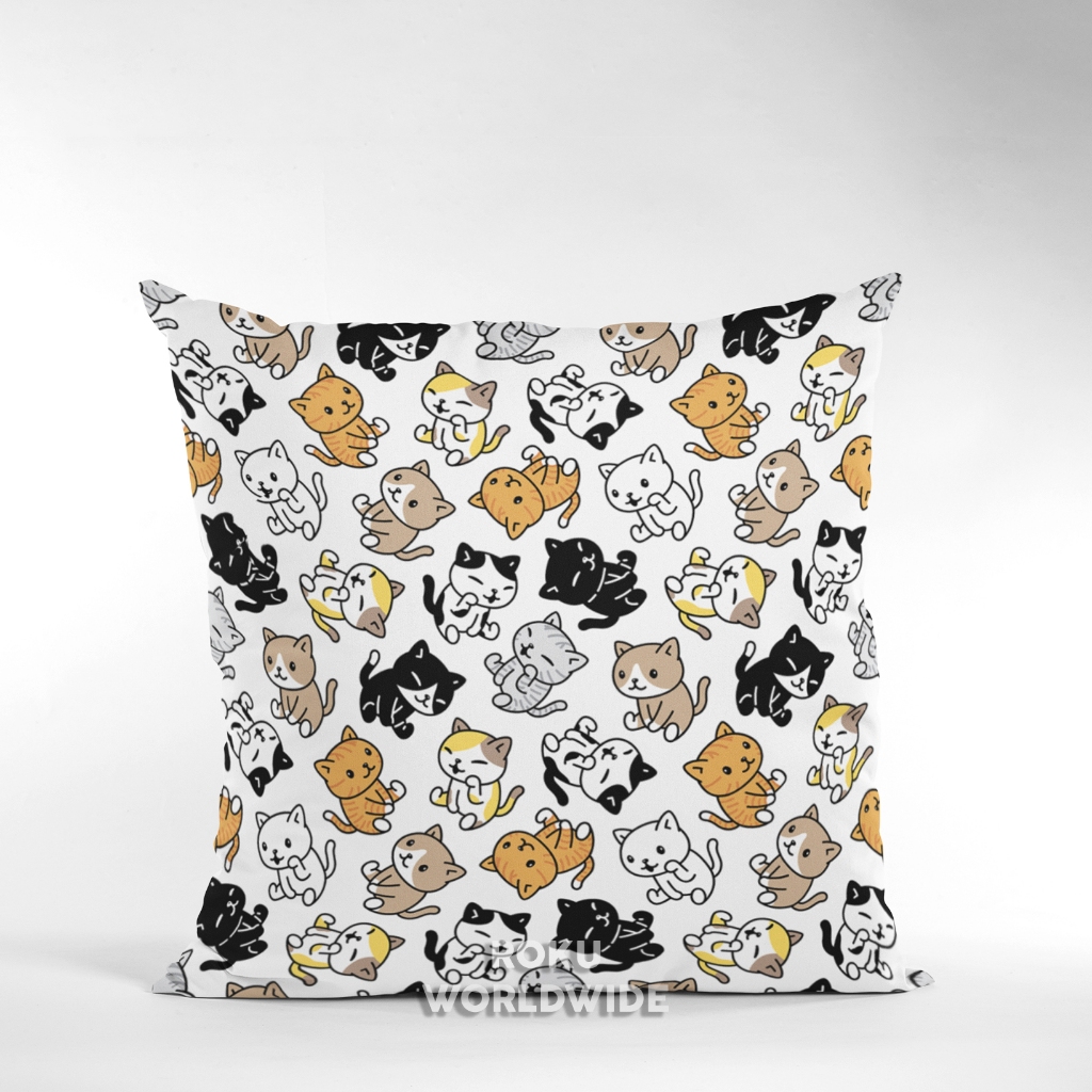 Roku Worldwide Bantal Sofa Aesthetic Karakter Kucing Hewan Binatang Dekorasi Hiasan Kamar EH556