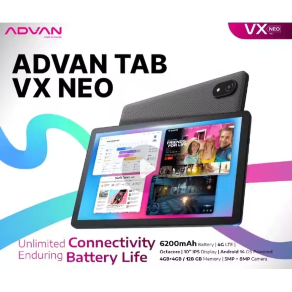 TABLET ADVAN VX NEO 4GB + 128GB [ 4G LTE ] GARANSI RESMI [ BATAM ]