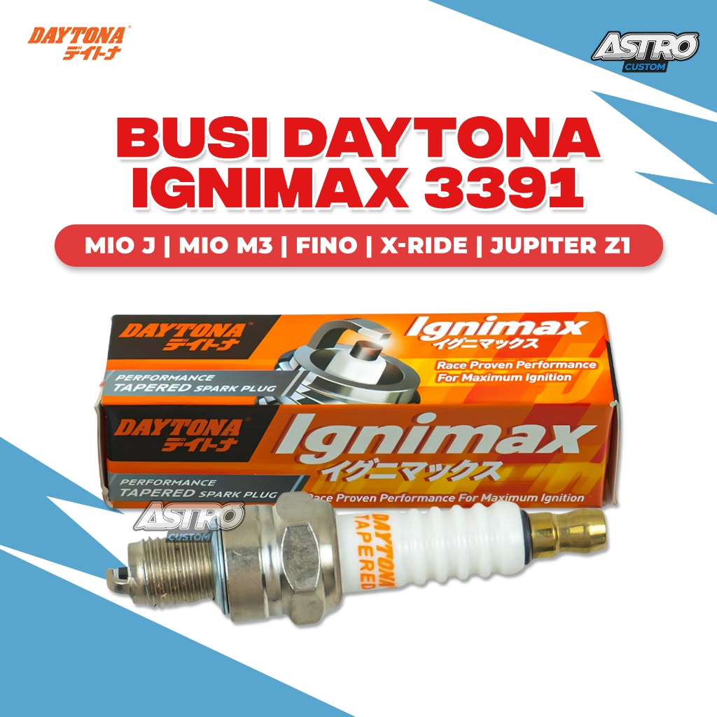 Busi Daytona Tapered Ignimax Mio J X Ride M3 Shogun 125 Smash Spin Jupiter Vega R Nouvo Grand Revo