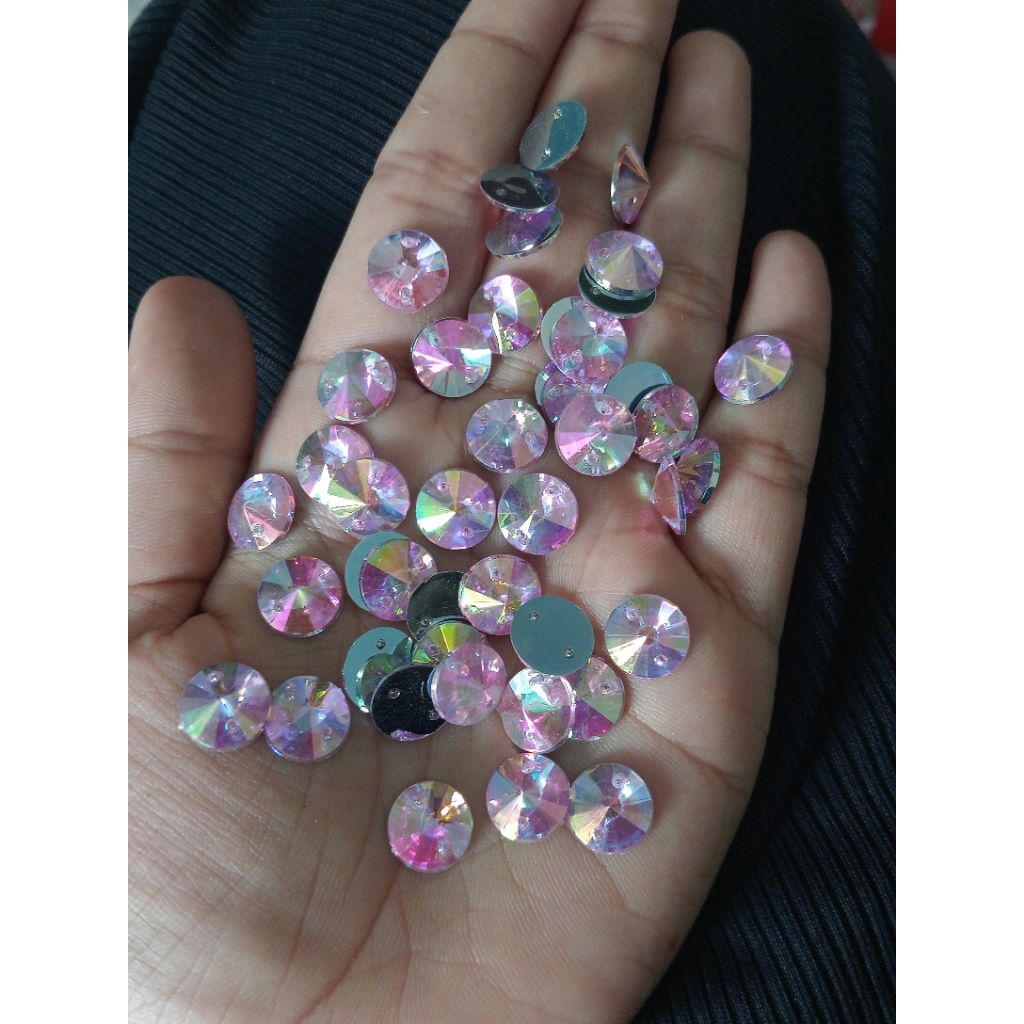 10mm Payet diamond bulat/diamond kerucut pelangi