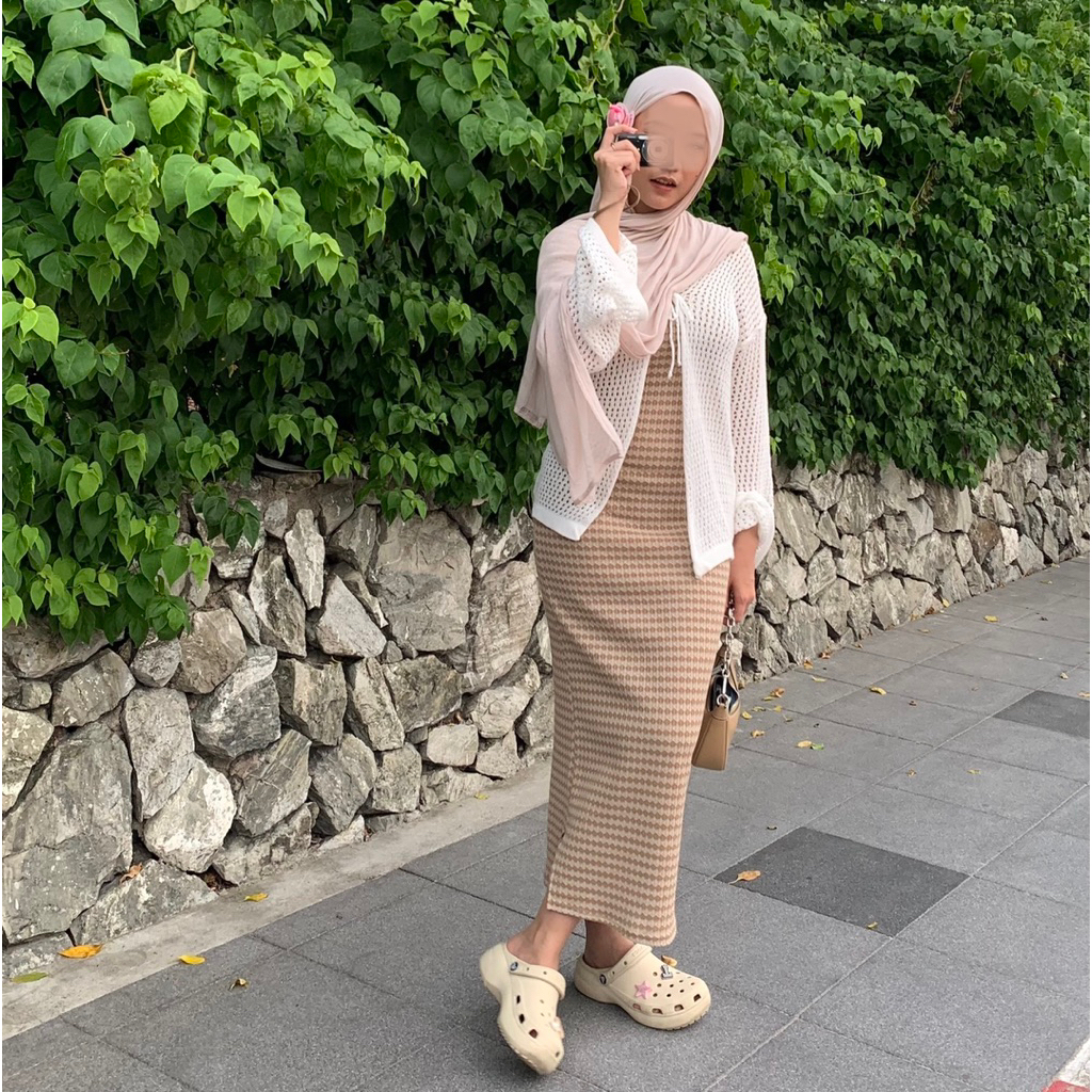 Preloved Inner dress dan Outer Rajut | Set Baju Pantai | Inner size M