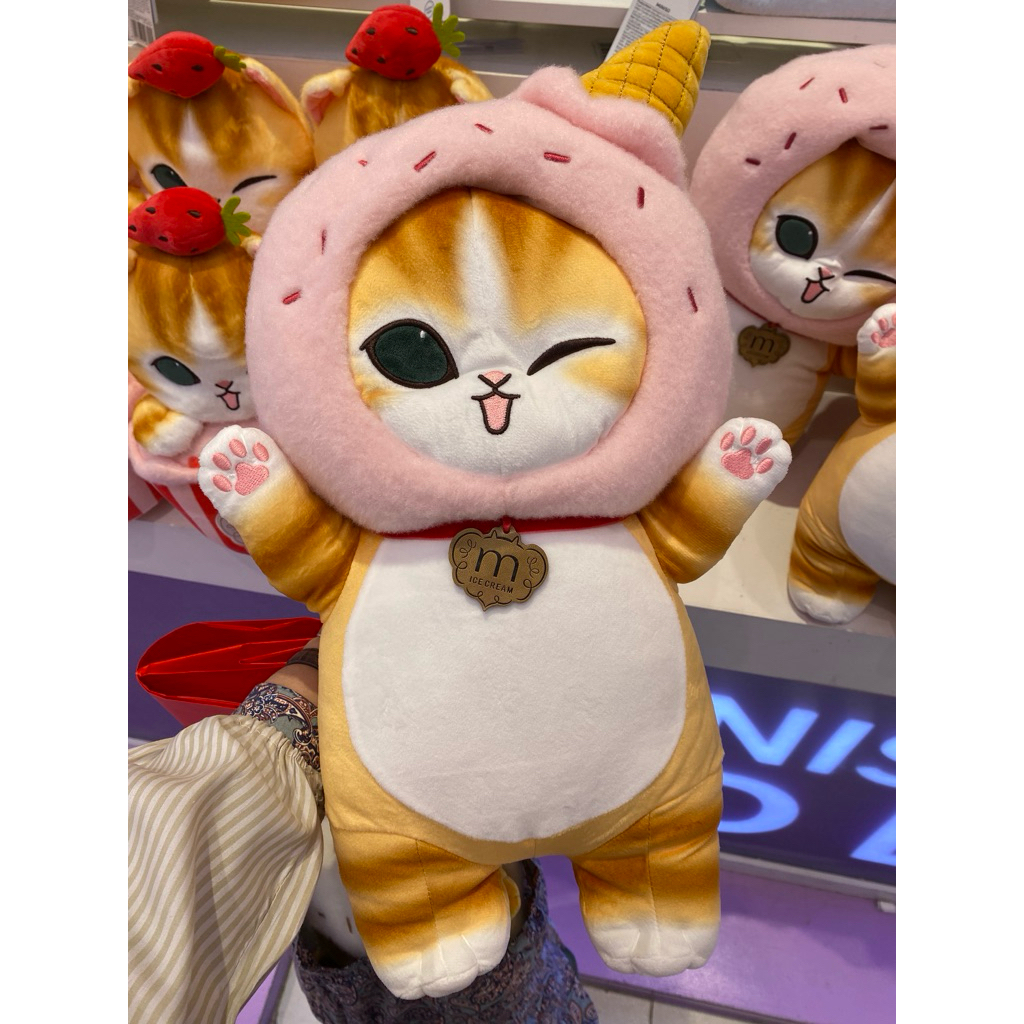 Boneka Bantal Kepala Kucing Mofusand Miniso