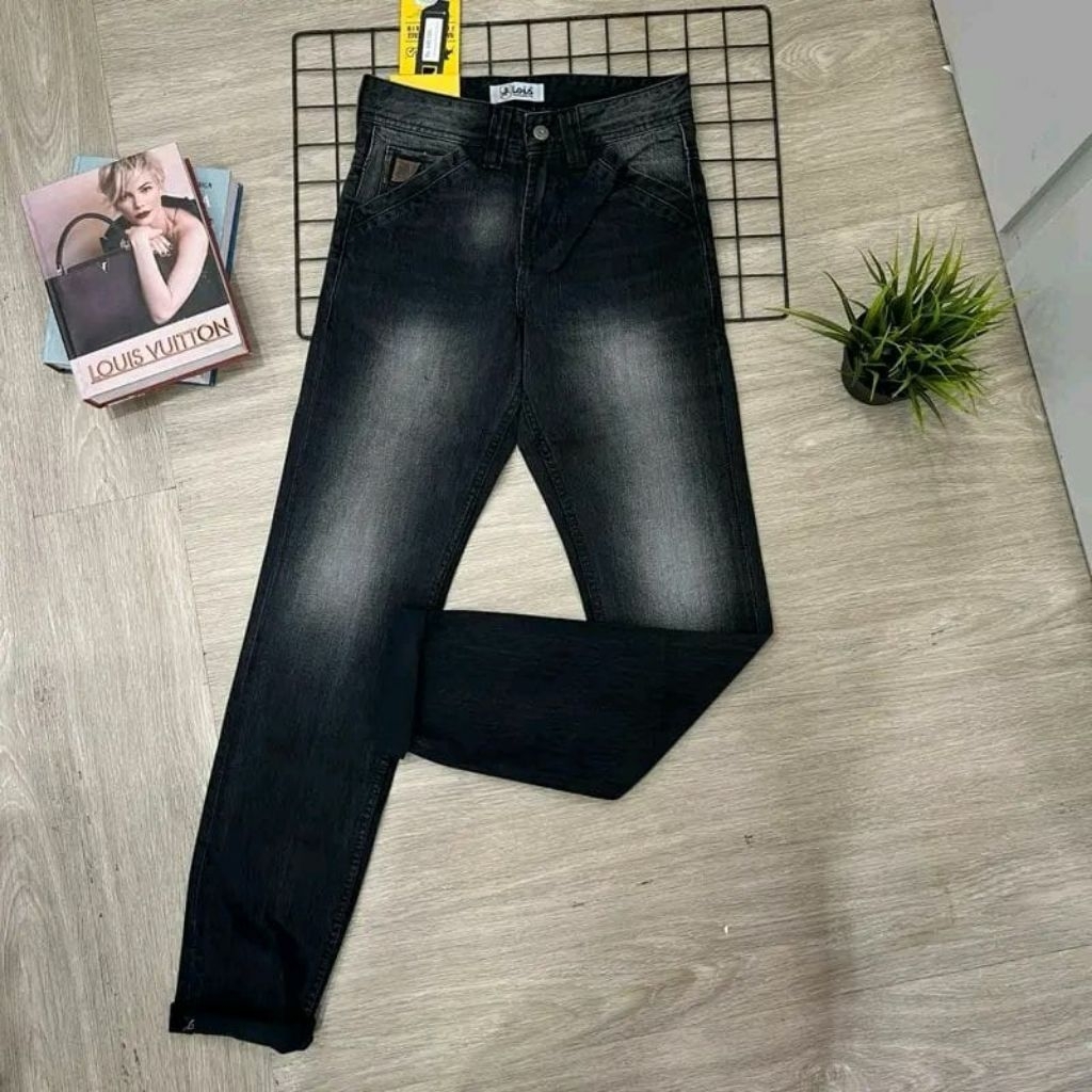 Celana Panjang Lois Original DFL107H SLIM FIT TIDAK MELAR Jeans Pria Hitam Wash
