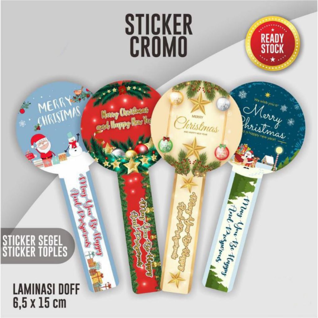 Stiker Natal / Sticker Label Natal / Stiker Segel Toples Kue / Hampers Christmas
