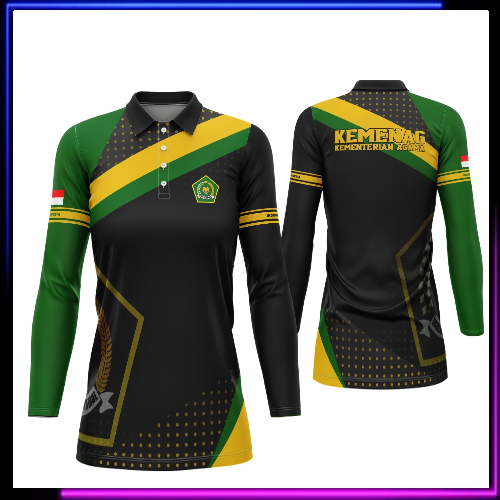 Baju Jersey Wanita Tunik Kemenang | Kaos Polo Kementrian Agama Bisa Custom Nama