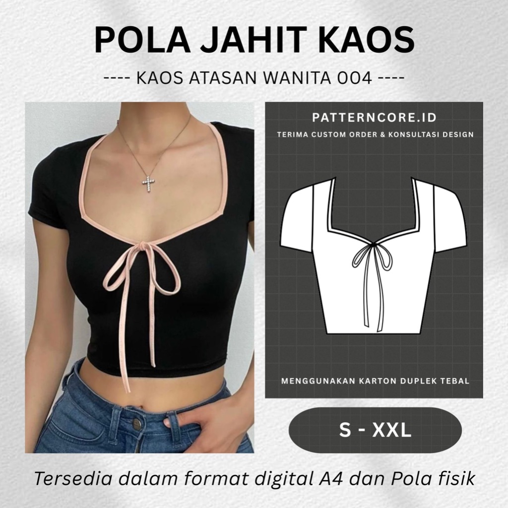 Pola Jahit Instant - Kaos Wanita