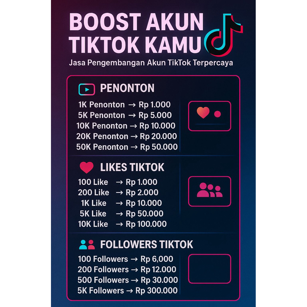 followers ,views dan like tiktok termurah