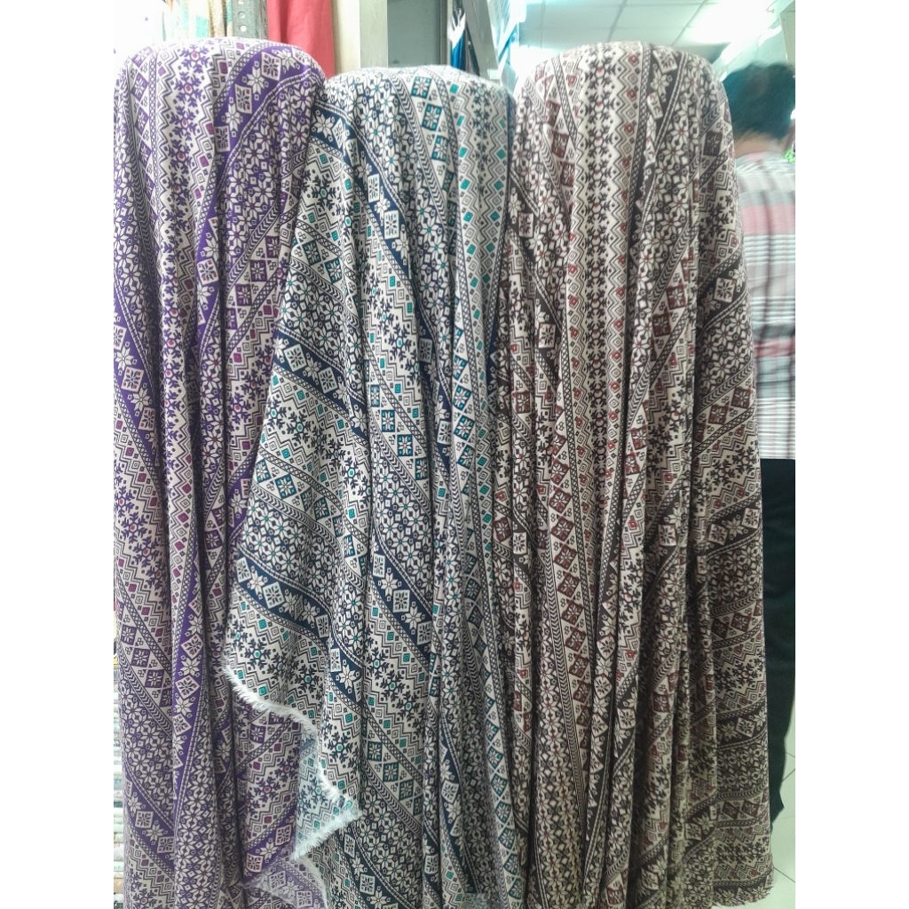 KAIN/BAHAN RAYON MOTIF/KAIN METERAN/KAIN KATUN RAYON