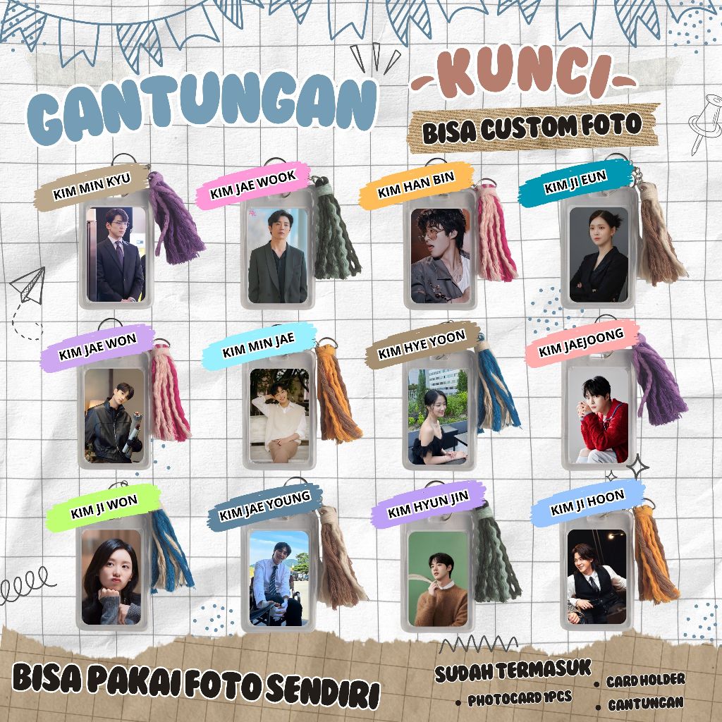 (BISA CUSTOM) GANTUNGAN KUNCI MACRAME KPOP | KIM HAN BIN I KIM HYE YOON I KIM HYUN JIN I KIM JAE WON