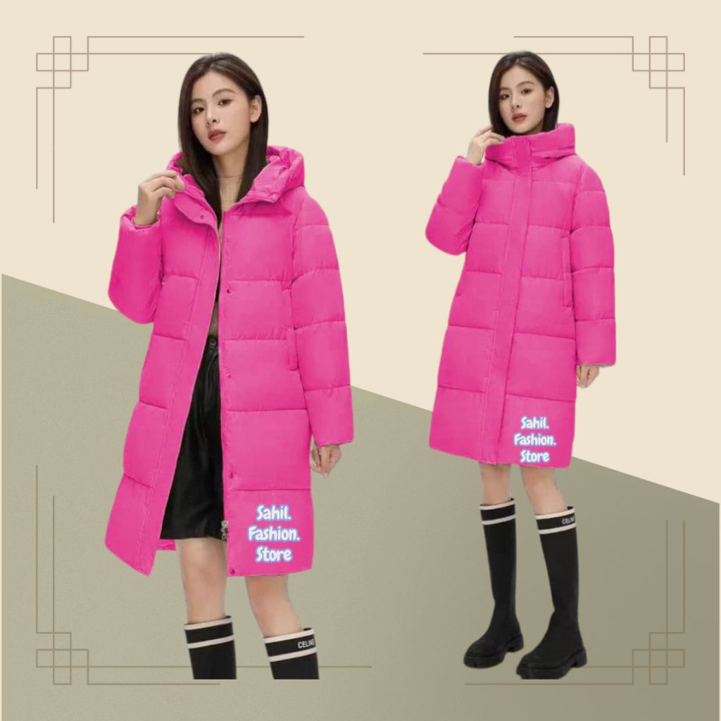 Sahil.Fashion.Store Jaket Wanita Tebal Keren Musim Dingin Salju Jubah Hangat Uniqlo Big Size Terbaru