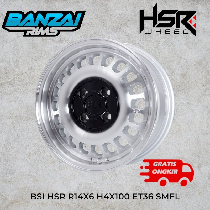 velg hsr bsi r14 model kaleng  pcd 4x100 / velg mobil racing ring 14 untuk brio agya wuling air ev