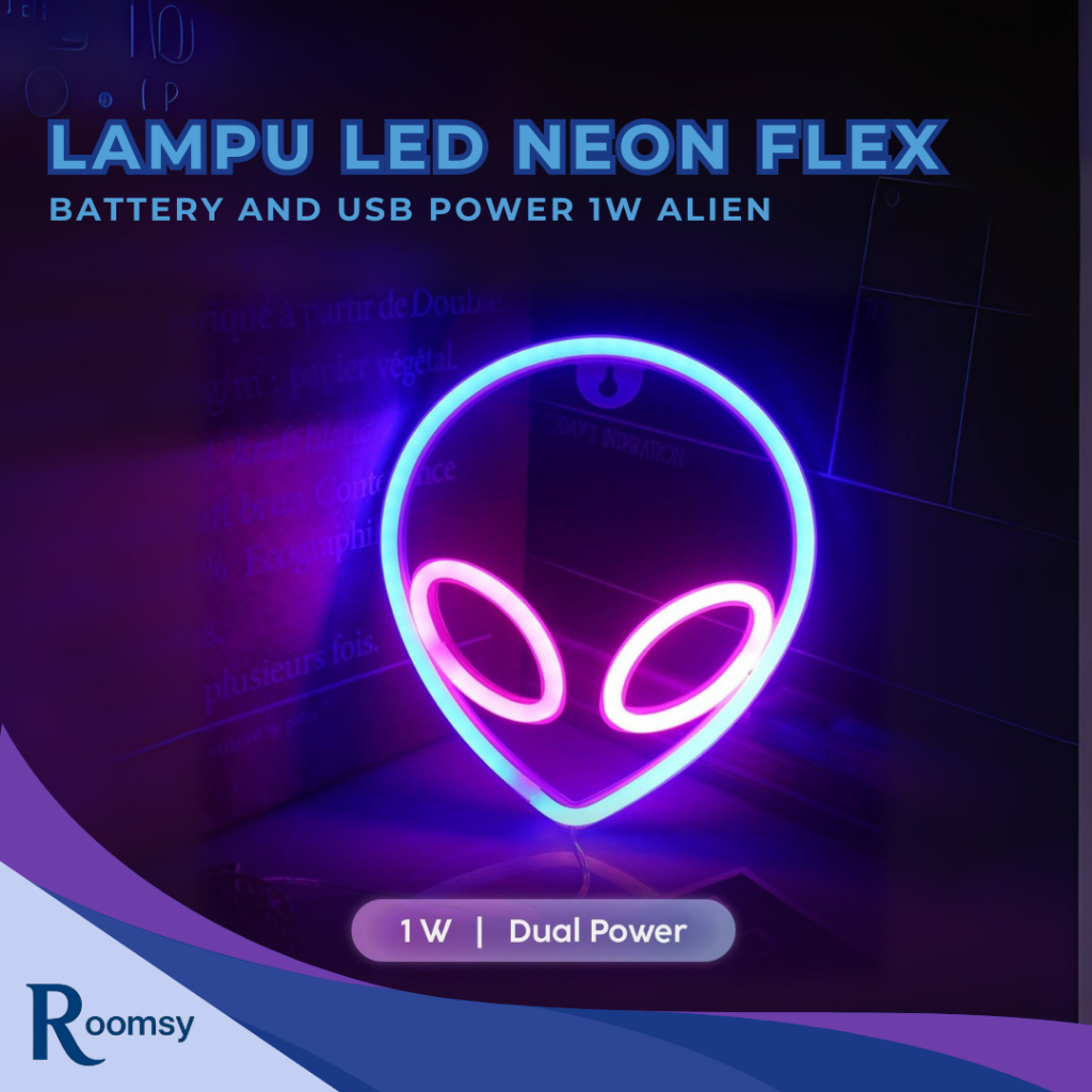 Lampu Hias LED Alien Gaming Neon Flex RGB Estetik Kekinian Unik Dekorasi Kamar Tidur Setup PC Aesthe