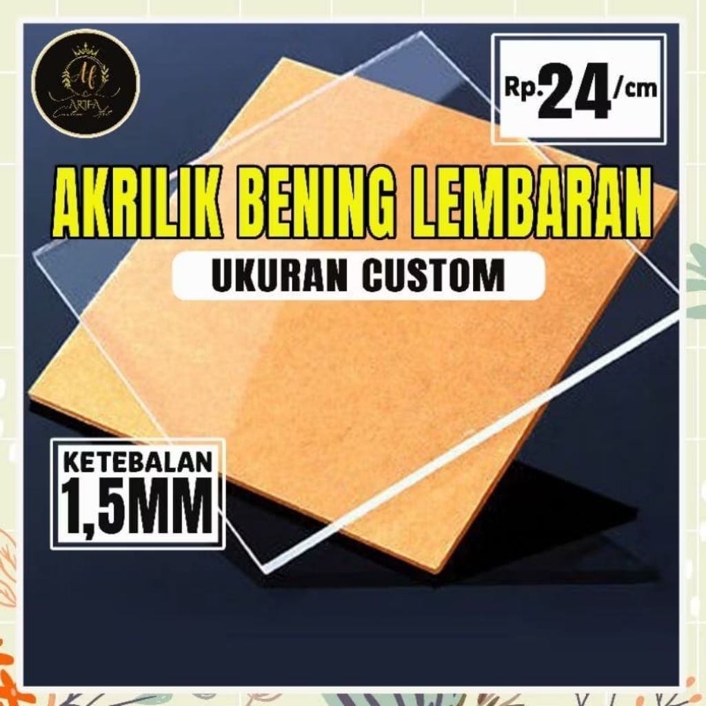 Akrilik Lembaran 1.5mm / Acrylic Lembaran Custom Sheet Akrilik Murah (Wajib Baca Deskripsi)