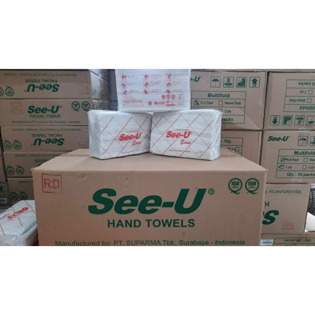 Tissue 1 Dus Isi 20 Pack Tisu See-U See U Hand Towel Econo RED MERAH 150 Sheet