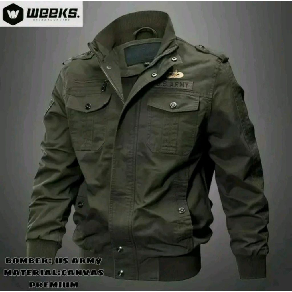 jaket bomber US army pria jaket bomber canvas pria jaket motor jaket distro pria jaket semua musim p