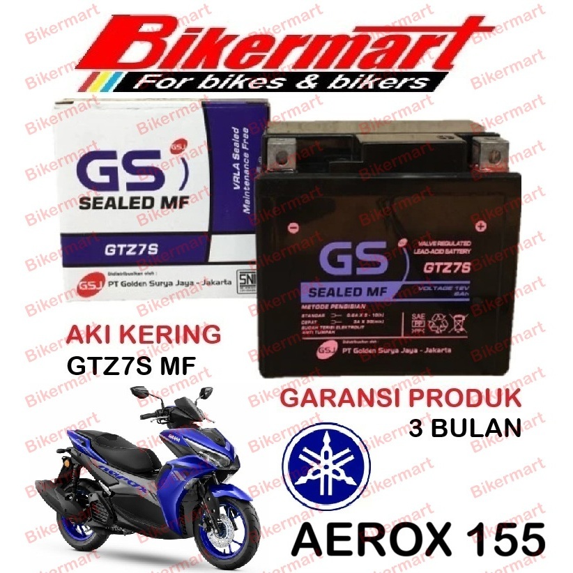 Aki Motor Yamaha Aerox 155 GTZ7S Accu Kering MF