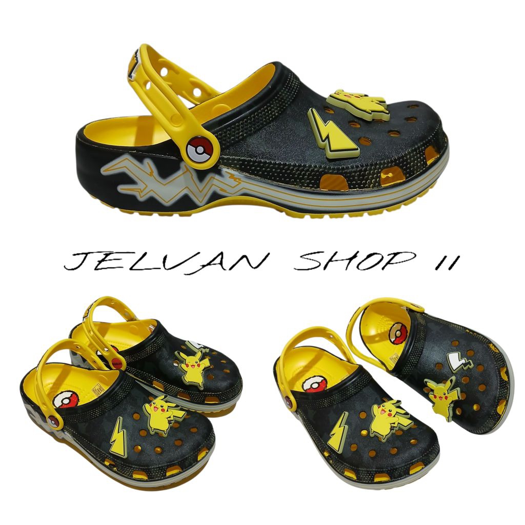 SANDAL CROCS POKEMON PIKACHU/SANDAL CROCS POKEMON/SANDAL CROCS POKEMON/SANDAL CROCS DEWASA & ANAK-AN