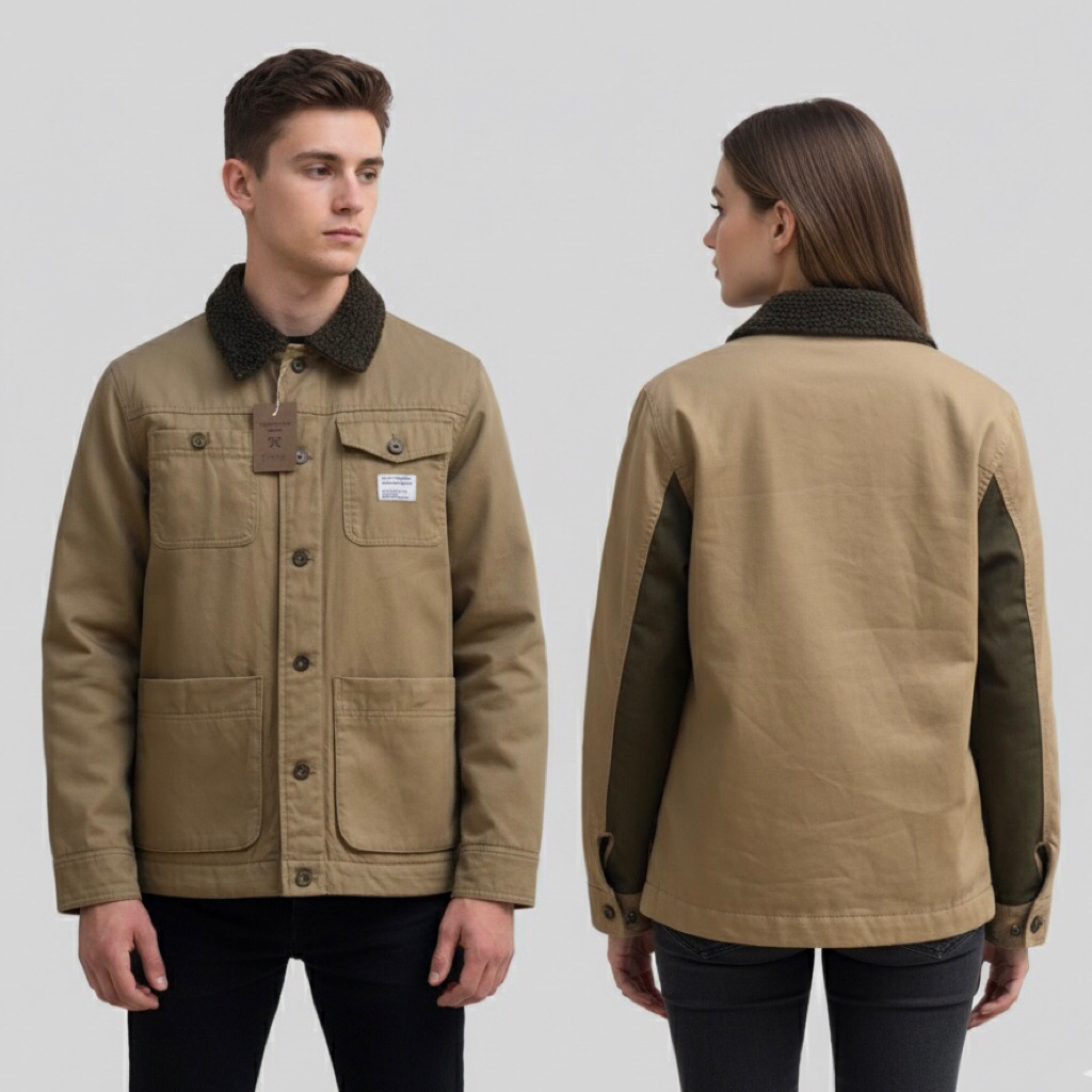 Jaket Groove Rhyme 4-Pocket Deck Jacket Beige Original