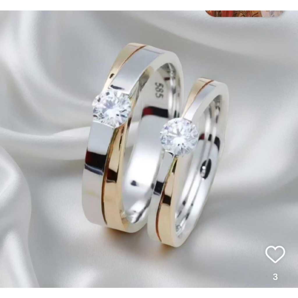 CINCIN COUPLE NIKAH PALADIUM PRIA/WANITA - J022 / CINCIN EMAS PRIA