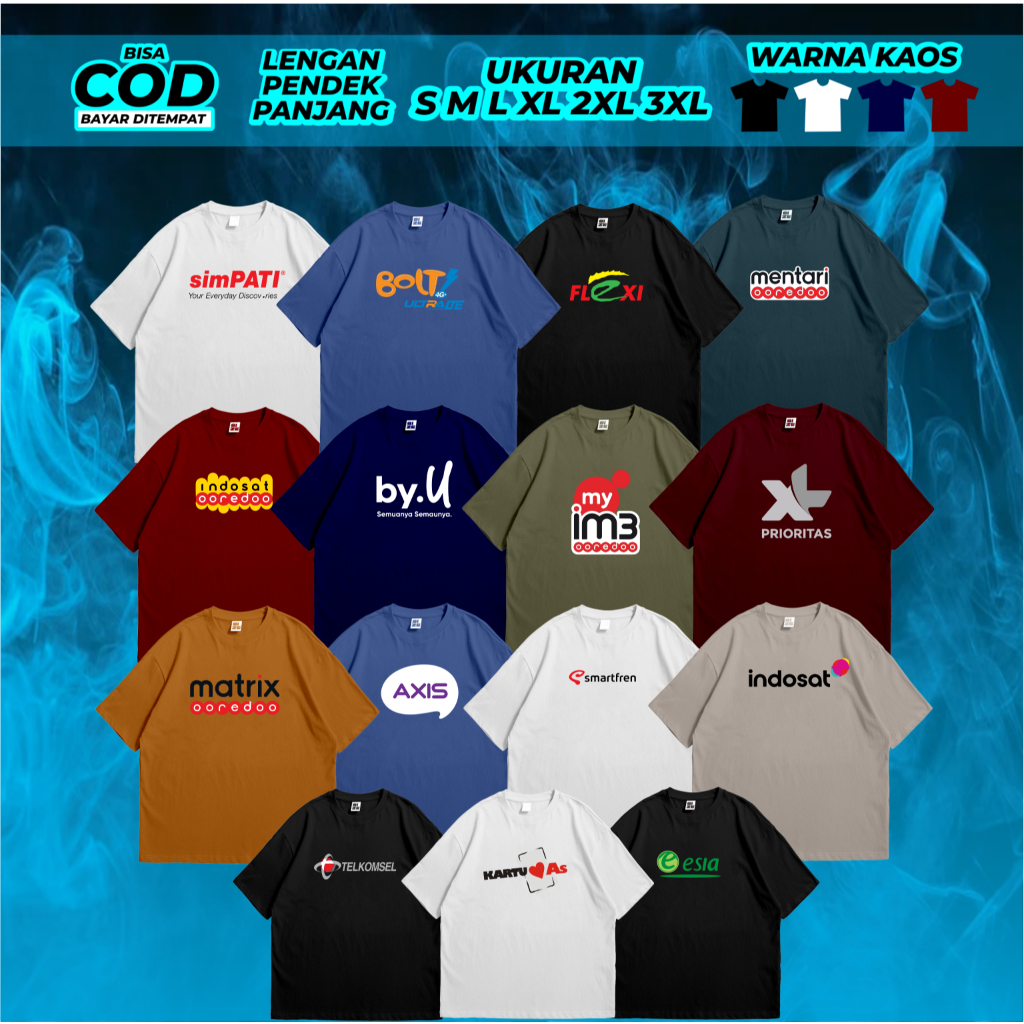 Kaos Provider Telkomsel Indosat XL Axis Tri Smartfren IndiHome Biznet First Media MyRepublic Iconnet