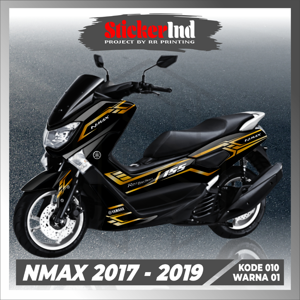 Decal Sticker Full Body Yamaha Nmax Old Lama 2015 - 2019 Motif les Gold Hologram Simple - K010