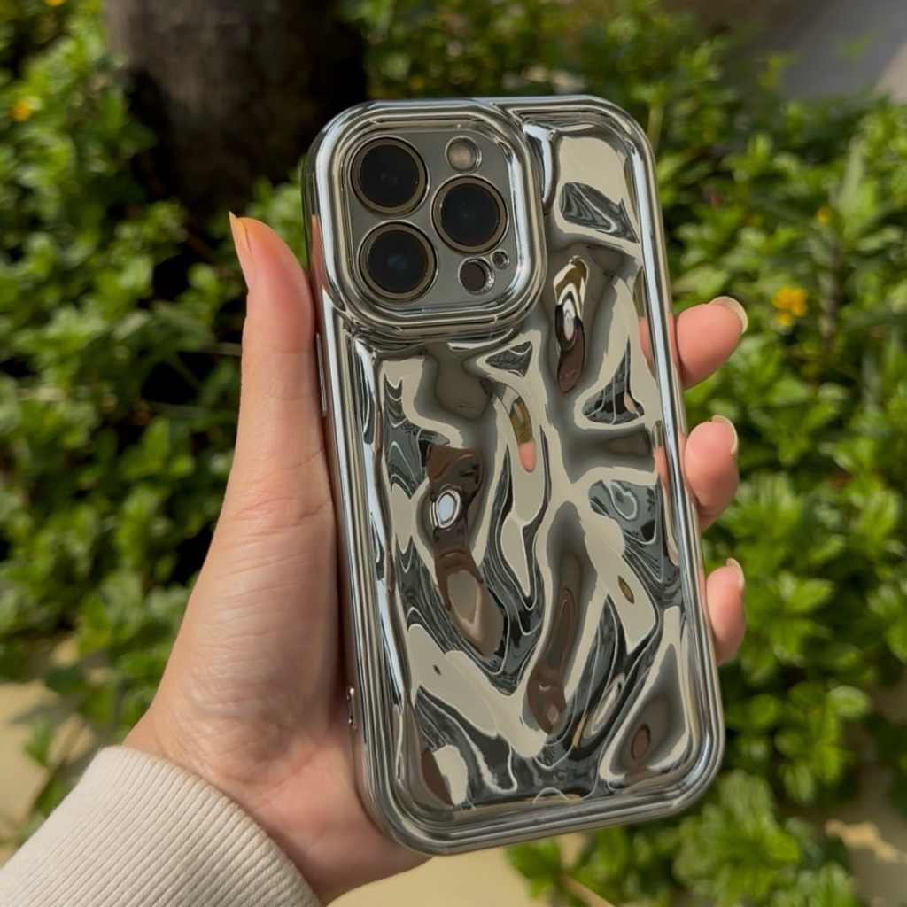 Case Iphone soft case Silver Y2K 3D Glossy